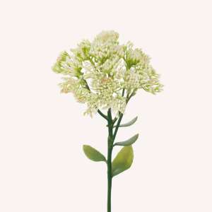 En elegant Kärleksört vit, Konstgjord kärleksört 50 cm hög med naturligt utseende och känsla. Detaljerad utformning med realistiskt bladverk. 