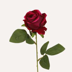 En elegant Ros mörklila Velvet, Konstgjord ros 51 cm hög med naturligt utseende och känsla. Detaljerad utformning med realistiskt bladverk. 