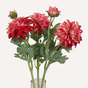 En elegant Dahlia rosa melerad Vincente, Konstgjord dahlia 56 cm hög 2 blommor med naturligt utseende och känsla. Detaljerad utformning med realistiskt bladverk. 