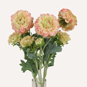 En elegant Dahlia rosa Cavanilles, Konstgjord dahlia 56 cm hög 5 blommor med naturligt utseende och känsla. Detaljerad utformning med realistiskt bladverk. 