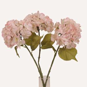 En elegant Hortensia rosa Honshu, Konstgjord hortensia 64 cm hög med naturligt utseende och känsla. Detaljerad utformning med realistiskt bladverk. 