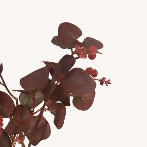 En elegant Eucalyptus snittgrönt vinröd, Konstgjord eucalyptus snittgrönt 70 cm hög med naturligt utseende och känsla. Detaljerad utformning med realistiskt bladverk. 