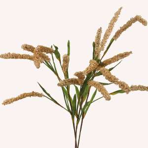 En elegant Fjäderborstgräs beige snittgrönt, Konstgjord fjäderborstgräs snittgrönt 80 cm hög med naturligt utseende och känsla. Detaljerad utformning med realistiskt bladverk. 