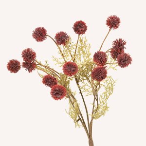 En elegant Blombukett Melaleuca rosaröd - Rosenskimrande, Konstgjord blombukett med 4 blommor och snittgrönt med naturligt utseende och känsla. Detaljerad utformning med realistiskt bladverk. 