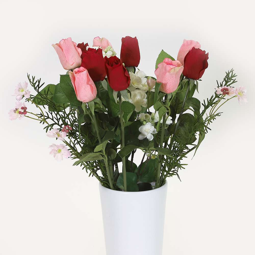 Rosbukett röd och rosa Love, bra kvalitet till bästa pris!